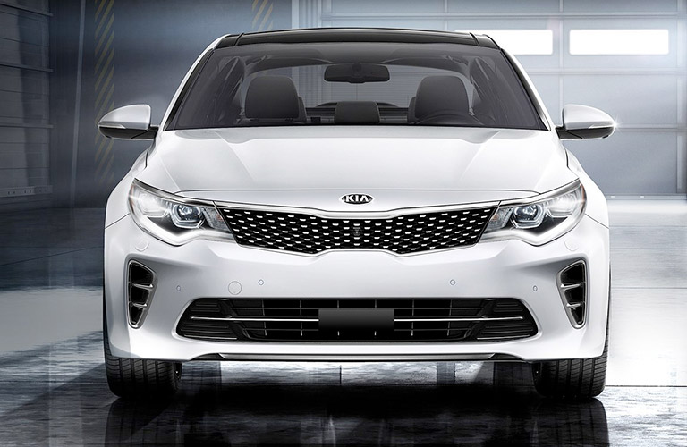 2017 Kia Optima exterior view of front in white