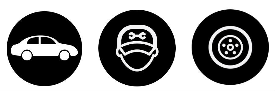 Car symbol mechanic symbol tire symbol