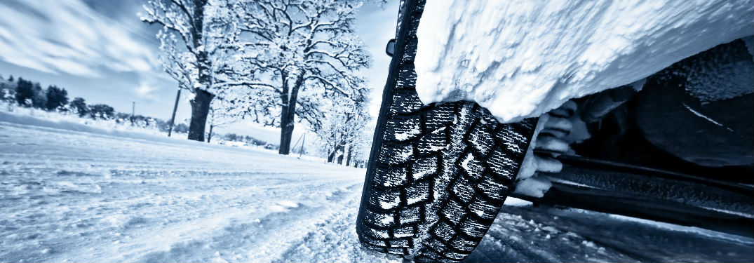 Tire on snowy road