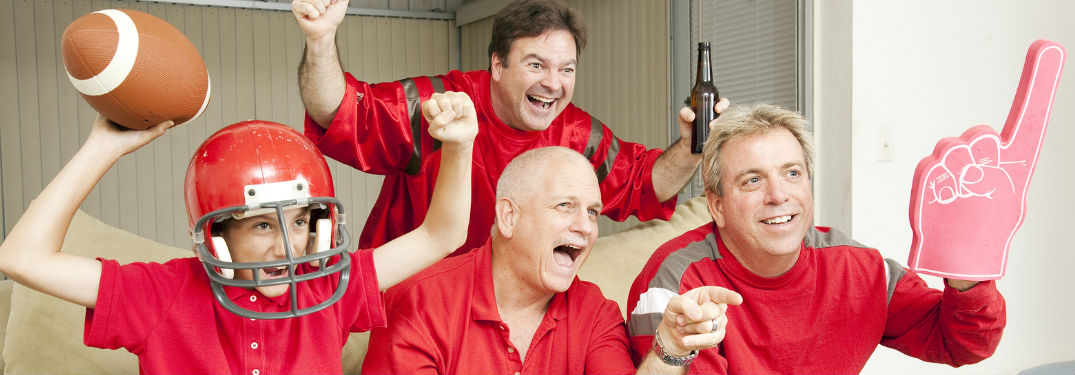 Family watching football