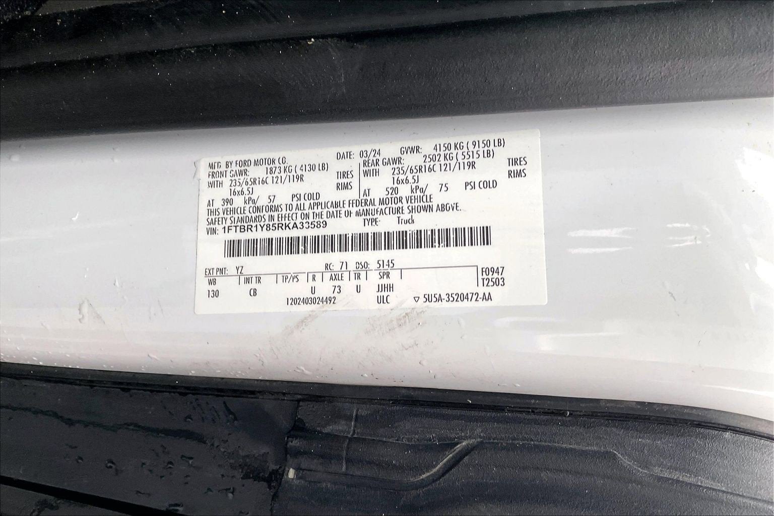 2024 Ford Transit Cargo Van Low Roof